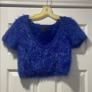 MAJORELLE Royal Blue Fuzzy Top